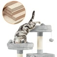 thumbnail image 6 of Alden Design 62" Double Condo Cat Tree and Scratching Post Tower, Light Gray, 6 of 10