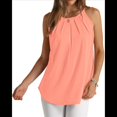 thumbnail image 2 of Camisola Plisada para Mujer, Tirantes Finos, Cuello Halter, Dobladillo Curvo, Moda 2025, Coral XXL, 2 of 9