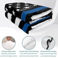 thumbnail image 4 of Full Quilt Set 78''x90'', Blue American Flag Lightweight Summer Bedspread Coverlet Set with 2 Pillow Shams, Black White Stars Stripe US Flag Breathable All Season Quilt Bedding for Bedroom/Guest Room, 4 of 9