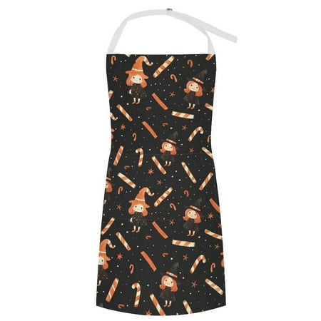 

ZZZHY Halloween Witch Candy Cane Accents-415 Apron with Pockets Adjustable Aprons for Men/Women Waterproof Chef Aprons for Gardening Cooking BBQ Baking Halloween Thanksgiving Christmas