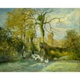thumbnail image 3 of Pissarro, Camille 18x15 Black Modern Framed Museum Art Print Titled - The Goose Girl at MontfoucaultÂ&nbsp;, 3 of 5