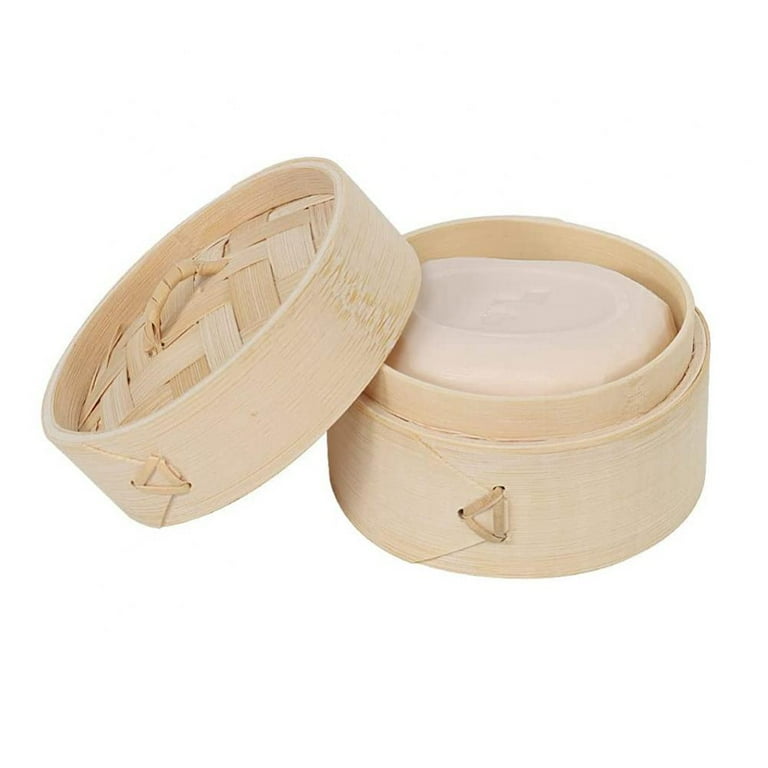 4 Pieces Natural Bamboo Soap Holder with Lid Soap Dish Drain Foaming Net Shampoo Bar Container Soaps Bar Box Wood Soap Tray Soap Saver Handmade Soap C