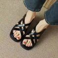 thumbnail image 7 of Sandals for Women Beach Fashion Boho Low Heel Open Toe Adjustable Ankle Strap Gladiator Slides Summer Causal Dressy Daily Shoes for Women, 7 of 7
