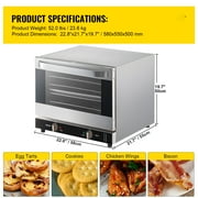 BENTISM Countertop Convection Oven Commercial Toaster Baker Stainless 60Qt 120V