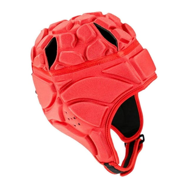 Casque de Rugby Casquette de Protection Casque de Hockey Protège-Tête Protecteur Doux Chapeau Rouge P