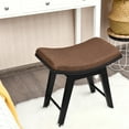 thumbnail image 4 of Gymax Makeup Vanity Stool Black Concave Dressing Bench Rubberwood Leg, 4 of 10