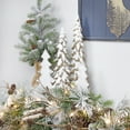 thumbnail image 5 of AuldHome Design Wooden Christmas Trees (Set of 2, Distressed White); Tabletop Handmade Mango Wood Trees w/ Rectangular Base for Holiday Home Decor, 5 of 9
