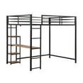 thumbnail image 5 of Gzxs Metal Loft Bed with Built-in Desk and Storage Corner Shelves, Full Size, Black, 5 of 8