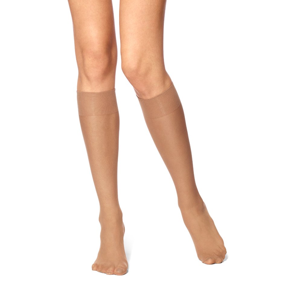 No nonsense No Nonsense Women's Base Knee Highs 2 Pair Pack Tan Plus size