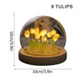 thumbnail image 2 of Luz de ambiente de escritorio con luz nocturna de cristal de tulipán con cubierta de cristal de 9 flores de cuatro colores, 2 of 5