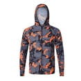 thumbnail image 4 of Xfvqtps Mens Fishing Hoodie Jacket Performance Zip up Long Sleeve Cooling Sun Protection Camouflage Breathable Lightweight Summer Thin Tops for Camping Hiking Cycling Running Orange, 4 of 6