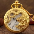 thumbnail image 2 of Luxury Skeleton Dragon Quartz Pocket Watch With Chain For Men Women Boys Dragon Lovers Roman Pocket Watch Gift For Father's Day Xmas Birthday, 2 of 6