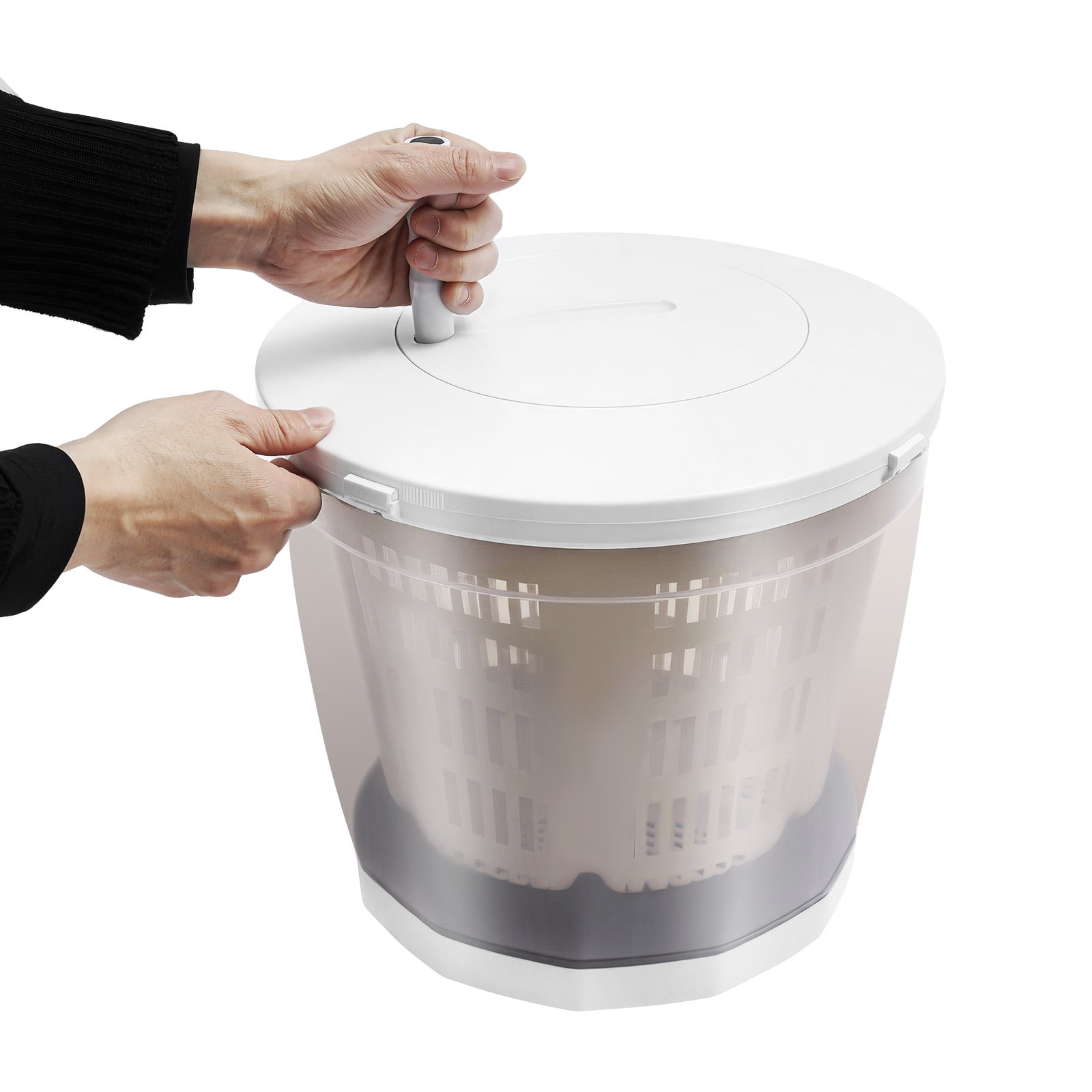 Mini Manual Washing Machine, Portable Plastic Washer and Spin Dryer Combo, Grey Tabletop Laundry Device for Socks, Underwear and Travel Use