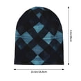 thumbnail image 2 of Adult Knitted Cap 11 X 10.6 In Two-Layer Design Breathable Light Dry And Easy Care Covering All Antiskid Anti-Wrinkle Darkcyan Buffalo Plaid Check Tartan Scotland_1, 2 of 8
