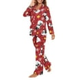 thumbnail image 3 of Garronmavis Christmas Snowman Pajama Set for Women Long Sleeve Button Down 2-Piece Loungewear Breathable Sleepwear PJs with Pants, Cute Night Clothes, 3 of 7