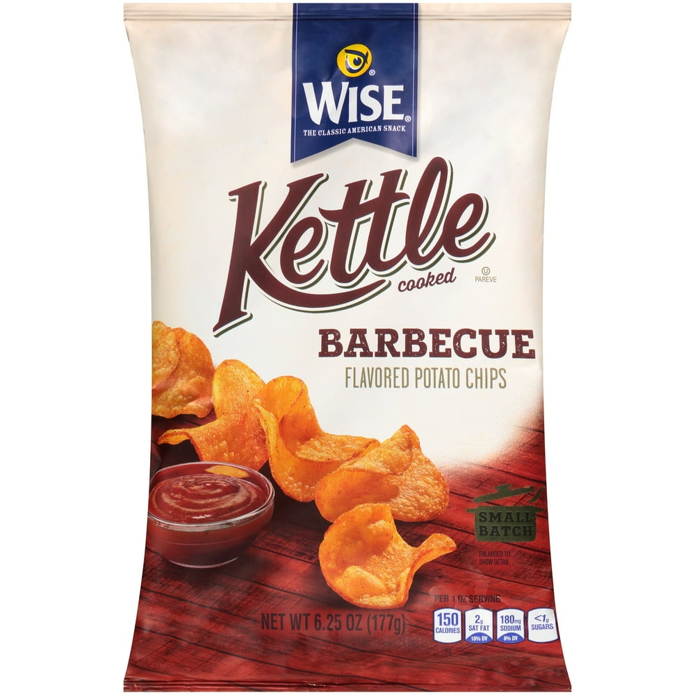 Wise Kettle Cooked Barbecue Potato Chips, 6.25 Oz.
