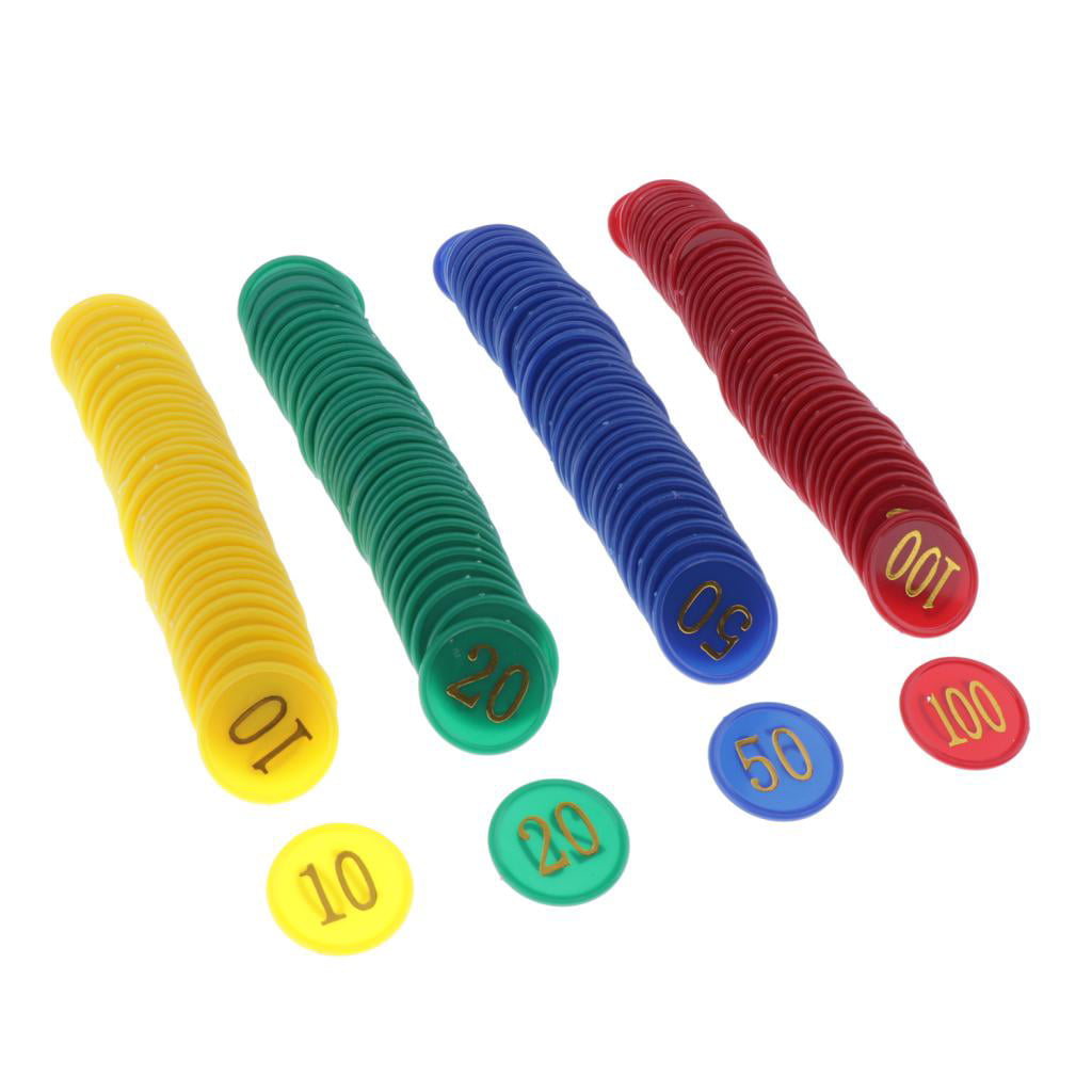 160 Counters Counting Chips Plastic Markers Mixed Colors for Game Tokens 
