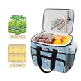 thumbnail image 2 of FORMRS Insulated Cooler Bag 24 Cans Capacity Soft Leakproof Lunch Box with Side Pockets, Blue Snowflake, 2 of 7