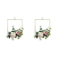 thumbnail image 4 of VONKY Metal Ring Hoop Wreath Garland With Realistic Artificial Roses Timeless Beauty Artificial Rose Flowers Artificial Flower Y892square 2Set, 4 of 6