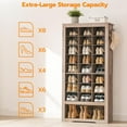 thumbnail image 5 of HOOBRO Shoe Cabinet 8-Tier Heavy Duty Shoe Rack with 24 Cubbies and 3 Hooks Entryway Closet Living Room Gray BG24SC01, 5 of 9