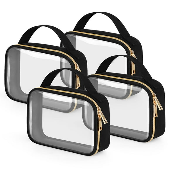 Neceser Wedama aprobado por la TSA, paquete de 4 bolsas de maquillaje transparentes