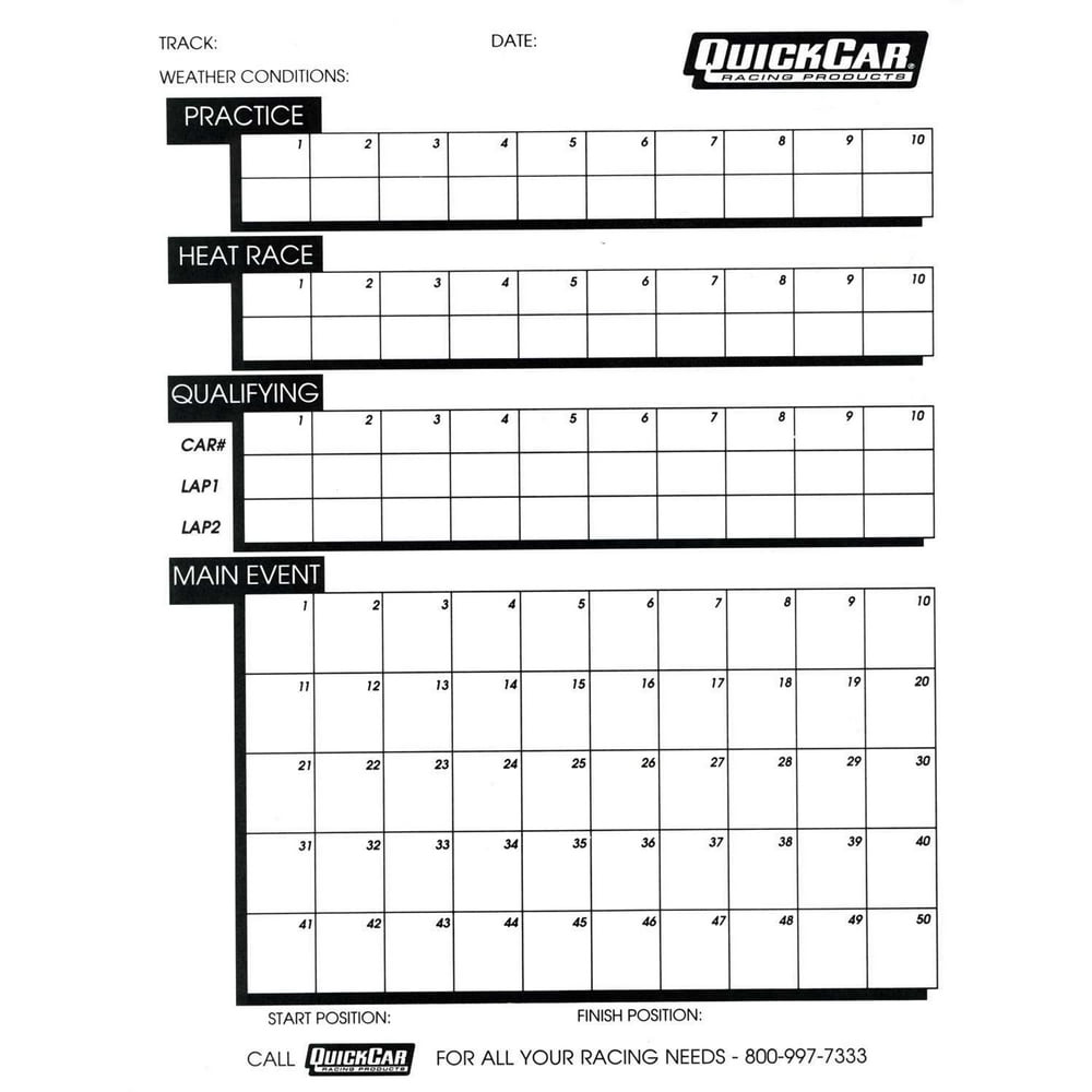 Time Organizer Sheets 50 Lap