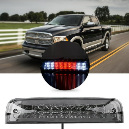 CHICIRIS Car 3rd Brake Light LED for Dodge Ram 1500 09-17 2500 3500 10-17 55372082AC Chrome&Smoke, Rear Tail Lamp, Stop