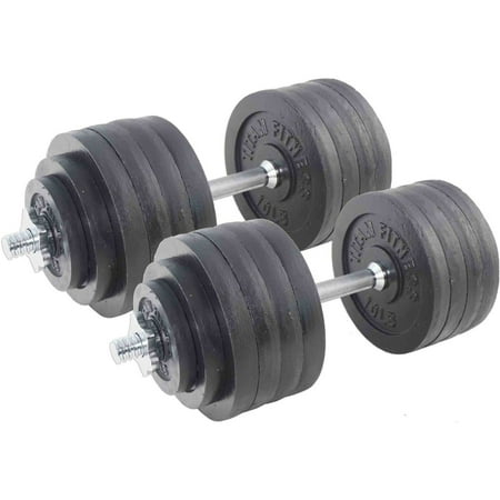 - Pair of Adjustable Cast Iron Dumbbells Weight 200 lb Kit Set