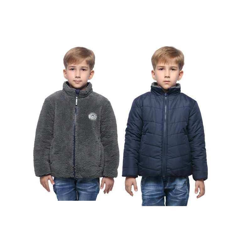 Rokka Rolla Boys Reversible Sherpa Fleece Jacket Puffer Coat