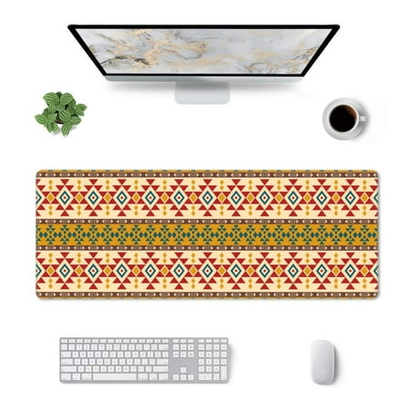 Noikeo Aztec Print Large Gaming Mouse Pad - Extended XL Mousepad (31.5 x 11.8 in)- Non-Slip Rubber Base Keyboard Mouse Mat Desk Pad for Work Game Office & Home