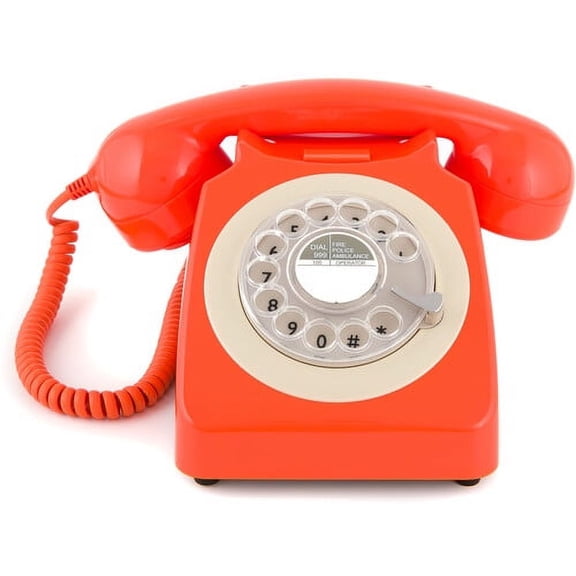 GPO Retro GPO746ROR 746 Desktop Rotary Dial Telephone - Orange  [MISC ACCESSORY] Orange