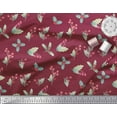 thumbnail image 3 of Soimoi Red Cotton Duck Fabric Red Berries & Holly Leaves Print Sewing Fabric Yard 42 Inch Wide, 3 of 3