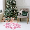 thumbnail image 4 of Tapis 26 Pouces Flocon de Neige de Noël Paillasson Rond Tapis de Bienvenue pour Décoration Intérieure, 4 of 6