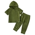 thumbnail image 2 of Kids Toddler Boys 2PCS Short Sleeve Sweatsuit Sweatpants Outfits Baby Summer Hoodie Sweatshirt+long Jogger Pants Little Boy Fashion Summer Track Suits for 1-6years, 2 of 8