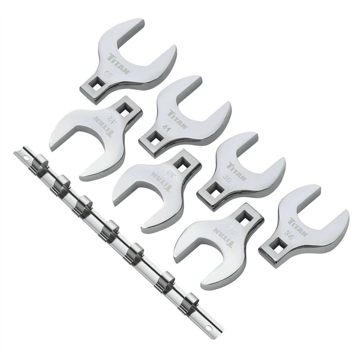 TITAN 7 pc. 1/2 in. Drive Metric Jumbo Crowfoot Wrench Set