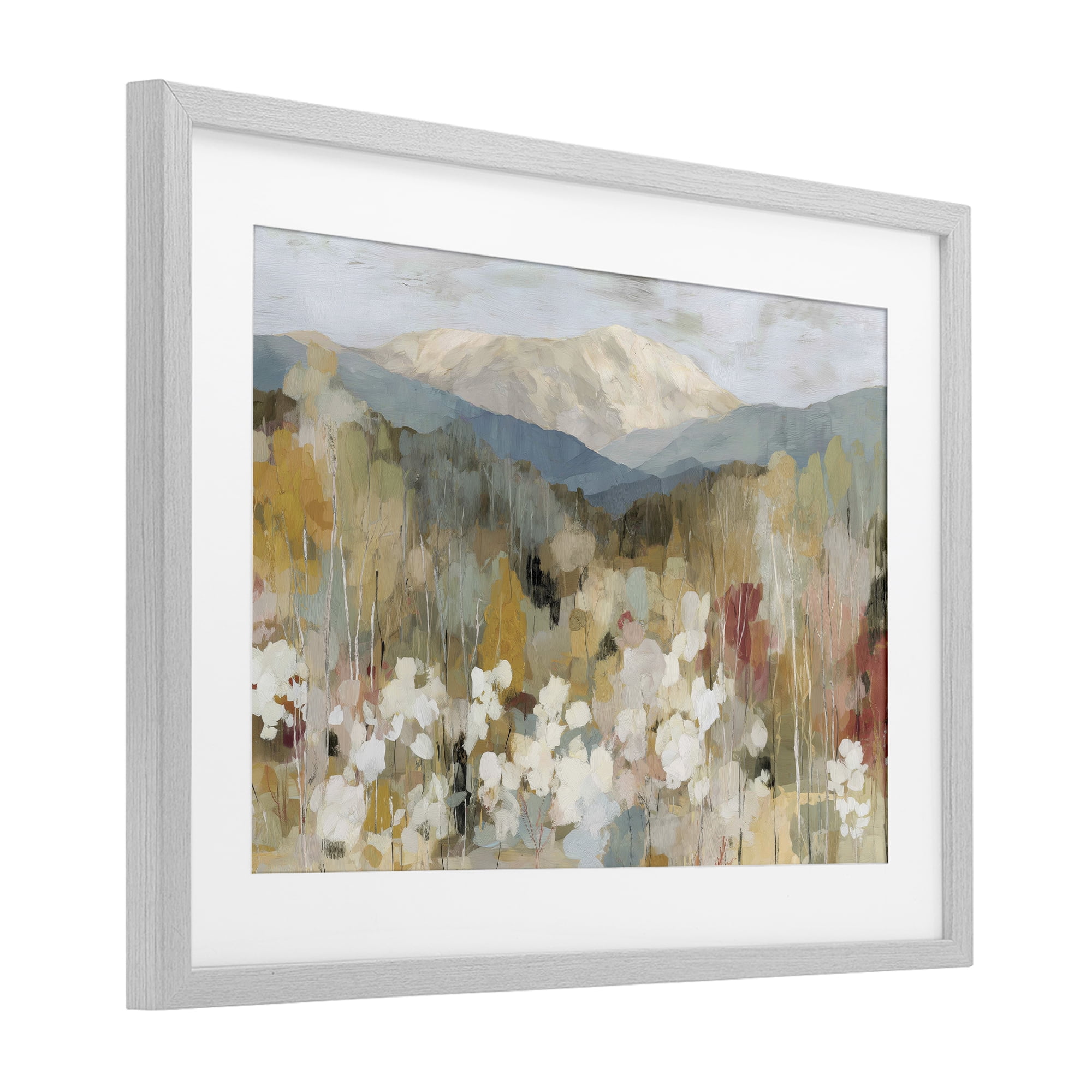 Stupell Industries Autumn Mountain Meadow Gray Framed Print Under Glass, design by Chromatic Storm Studio