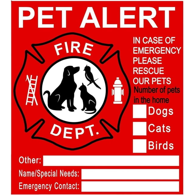 Pet Inside Sticker - Please Rescue Our Pets, Save Our Pets Window Cling | Pet Alert Safety Fire Rescue Sticker, Save Our Pets Emergeencies Pet Inside Decal, in House Home Window Door Sign