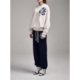 thumbnail image 3 of SUNSIOM Women's Fall Long Sleeve Sweatshirts Four-Leaf Clover Pattern Crew Neck Loose Fit Pullovers, 3 of 6