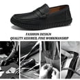 thumbnail image 4 of Men's Casual Leather Penny Loafers Lightweight Comfortable Fashion Slip-on Moccasins for Walking Business Driving Shoes Black 9 US, 4 of 7