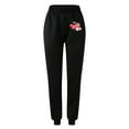 thumbnail image 4 of Aayomet Womens Joggers Girls EcoSmart Sweatpants, Open Leg Bottoms, Tagless Sweatpants,Red XL, 4 of 5
