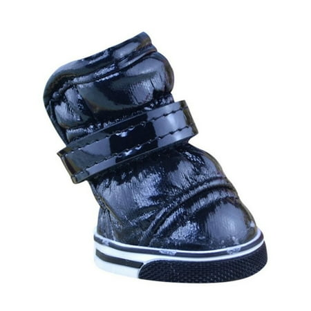 Monfince 4 Pcs/Sets Warm Small Dog Snow Boots  Pet Dog Casual Shoes Slip-resistant Waterproof Shoes Teddy Dog Shoe For Small Medium Dog  5 Size