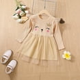 thumbnail image 2 of Robe pour Tout-Petites Filles à Manches Longues, Imprimés de Chat Dessin Animé, Robe Côtelée, Robe de Princesse, Robe Décontractée, Vêtements, 2 of 6