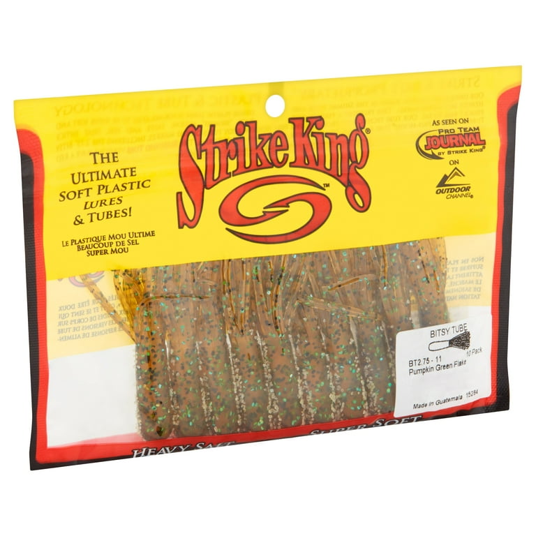 Strike King Bitsy Tube 2.75 Pumpkin Green Flake Soft Bait Strike King Bitsy Tube 2.75 Pumpkin Green Flake Soft Bait