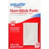 (4 pack) (4 Pack) Equate Non-Stick with Adhesive Gauze Pads, 2 x 3 In, 10 Ct