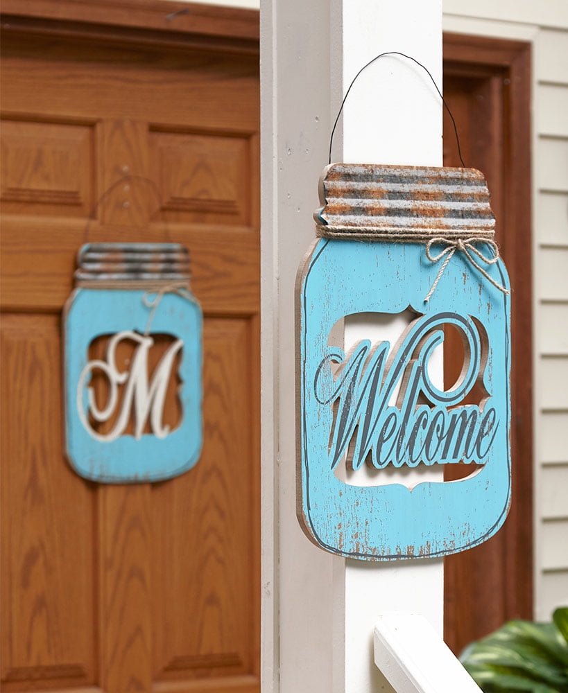 decorative over the door hangers on Mason Jar Door Hangers C Walmart Com Walmart Com