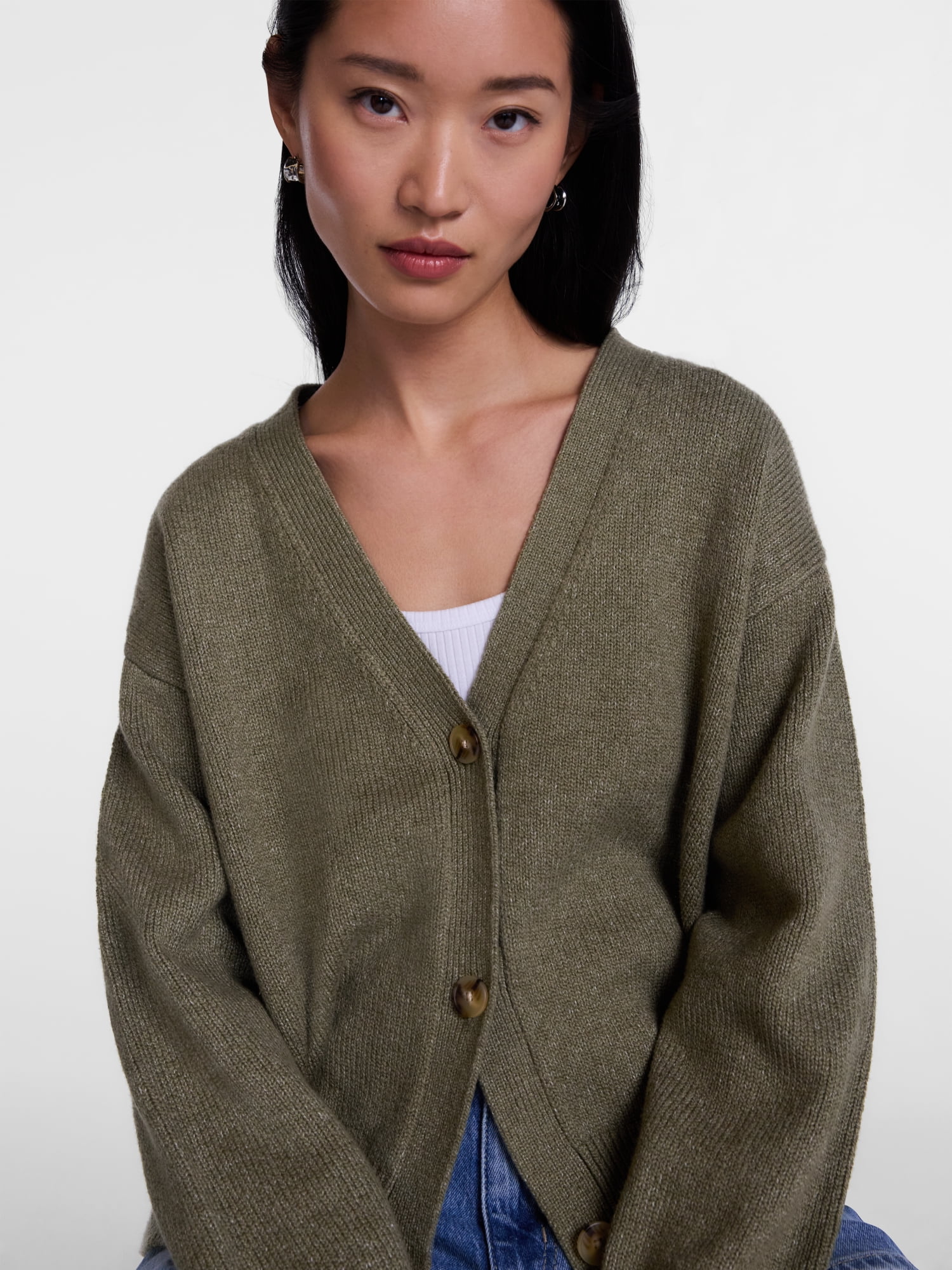 Scenario Women's Button Front Lightweight Cardigan, Sizes XS-XXXL