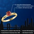 thumbnail image 2 of Gem Stone King 14K Yellow Gold Red Moissanite Engagement Ring for Women | 1.00 Cttw | Round 6.5MM | Gemstone Birthstone | Size 9, 2 of 6