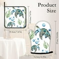 thumbnail image 4 of Sea Turtles and Seaweed and Bubbles Oven Mitts and Pot Holders Kitchen Cooking Gloves 2 Pcs Set Heat Resistant Pad for Baking BBQ Home Decor, 4 of 6