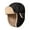 Checkered Lei Feng Hat - Black, variant on Checkered Down Fabric Lei Feng Hat For Women In Winter With Cotton Lining And Imitation Lamb Wool Ear Protection Hat, Versatile For Warmth And Cold Outdoor Use