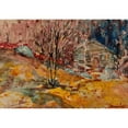 thumbnail image 2 of George Luks 18x14 Gold Ornate Wood Frame and Double Matted Museum Art Print Titled - Autumn Landscape, 2 of 4